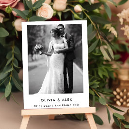 シンプルエレガント文字 |日付の保存 マグネット招待状