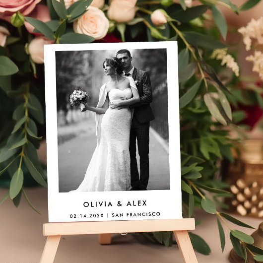 シンプルエレガント文字 |日付の保存 マグネット招待状