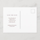 シンプルエレガント文字 |日付の保存 案内ポストカード (裏面)