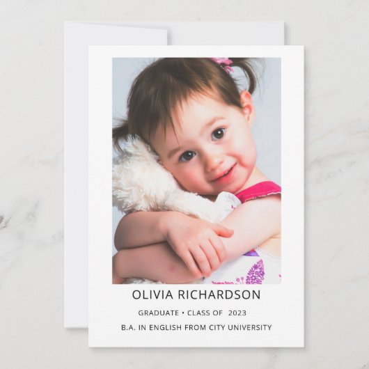 シンプルエレガント文字 | 2023卒業 招待状 (正面)