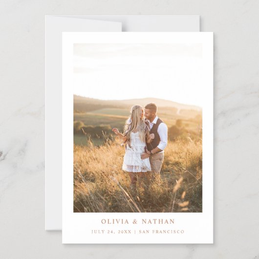 シンプルエレガント文字 | Boho日付を保存 マグネット招待状 (正面)