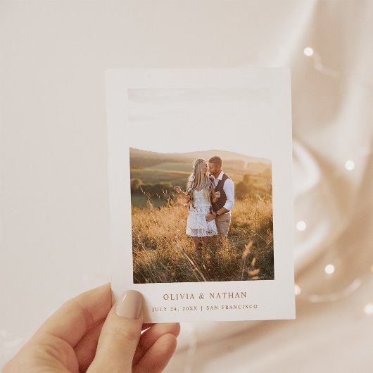 シンプルエレガント文字 | Boho日付を保存 案内ポストカード