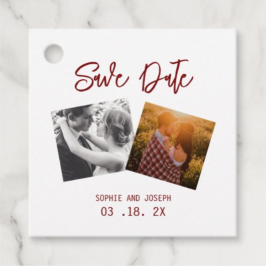 シンプルエレガント文字 | QRコー結婚ド フェイバータグ (正面)