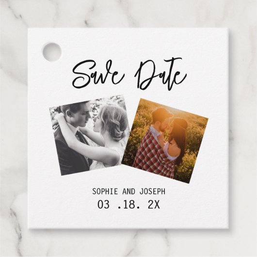 シンプルエレガント文字 | QRコー結婚ド フェイバータグ (正面)