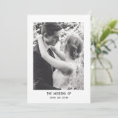 シンプルエレガント文字 | QRコー結婚ド 招待状 (スタンド正面)