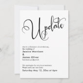 シンプルエレガント更新が延期され結婚たカード 招待状 (正面)