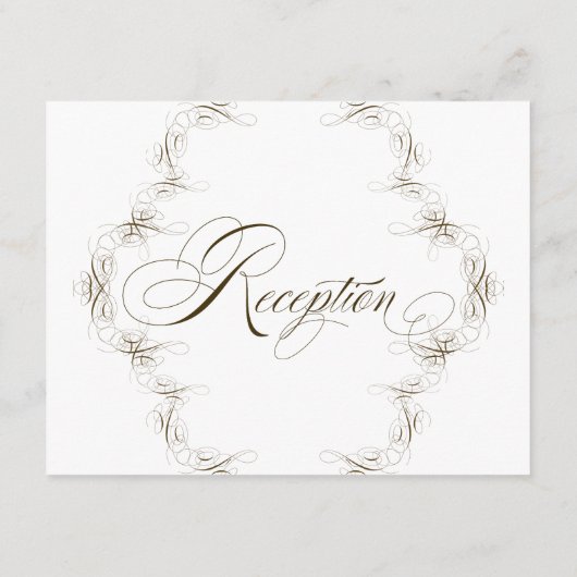 シンプルエレガント書の渦巻きフォーマル披露宴 エンクロージャーカード (裏面)