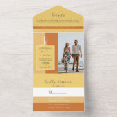 シンプルエレガント書モノグラ結婚ム オールインワン招待状 (内側)