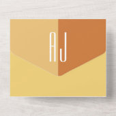 シンプルエレガント書モノグラ結婚ム オールインワン招待状 (裏面)