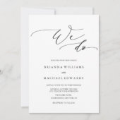 シンプルエレガント書我々の結婚行う 招待状 (正面)