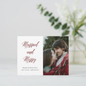 シンプルエレガント書結婚したと写メリー真 ポストカード (スタンド正面)