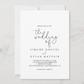 シンプルエレガント書結婚のインビタット 招待状 (正面)