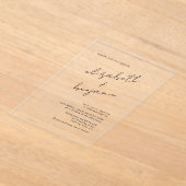 シンプルエレガント書結婚文字 アクリル招待状 (レイダウン)