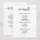 シンプルエレガント書結婚旅程カード プログラム (正面/裏面)