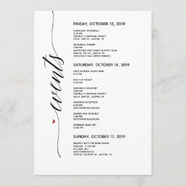 シンプルエレガント書結婚旅程カード プログラム