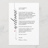 シンプルエレガント書結婚旅程カード プログラム (裏面)