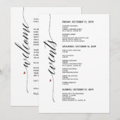 シンプルエレガント書結婚旅程カード プログラム (正面/裏面)