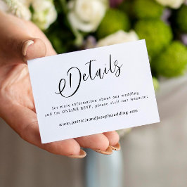 シンプルエレガント書結婚詳細 エンクロージャーカード