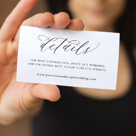 シンプルエレガント書結婚詳細 エンクロージャーカード