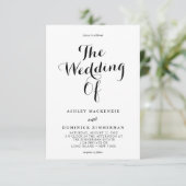 シンプルエレガント書道ブラック&ホワイト結婚ズ 招待状 (スタンド正面)