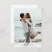 シンプルエレガント最高のScript Day Ever結婚 Photo's サンキューカード (正面/裏面)