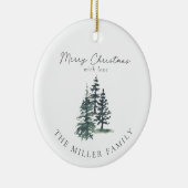 シンプルエレガント木 | 松 セラミックオーナメント (右)