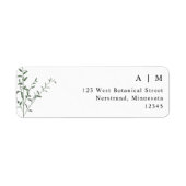 シンプルエレガント枝結婚差出人住所 ラベル (正面)