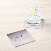 シンプルエレガント梅グラデーション水彩踊結婚り スクエアペーパーコースター (インサイチュ)