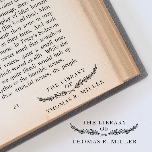 シンプルエレガント植物学カスタム図書室 セルフインキングスタンプ