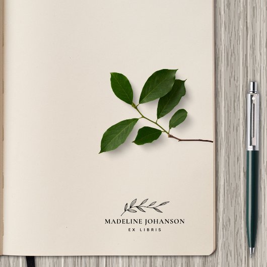 シンプルエレガント植物学カスタム図書室 ラバースタンプ
