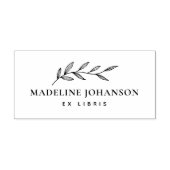 シンプルエレガント植物学カスタム図書室 ラバースタンプ (インプリント)