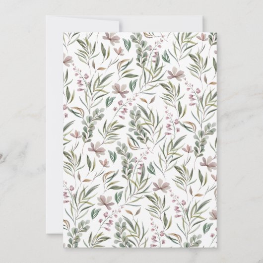 シンプルエレガント植物学ブライダルシャワー 招待状 (裏面)