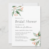 シンプルエレガント植物学ブライダルシャワー 招待状 (正面)