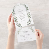 シンプルエレガント植物学結婚薬 オールインワン招待状 (貼ってはがせる)