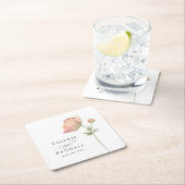 シンプルエレガント植物学結婚薬 スクエアペーパーコースター (インサイチュ)