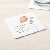 シンプルエレガント植物学結婚薬 スクエアペーパーコースター (アングル)