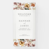 シンプルエレガント植物性フローラ結婚の歓迎 横断幕 (縦)