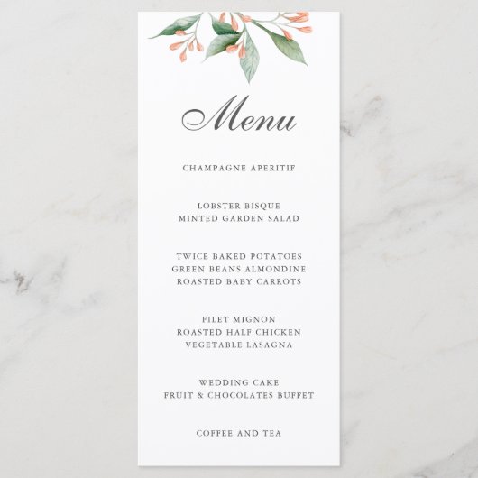 シンプルエレガント植物水結婚色 メニュー (正面)