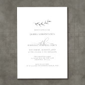 シンプルエレガント植物第70誕生日 招待状