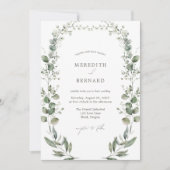 シンプルエレガント植物結婚写真 招待状 (正面)