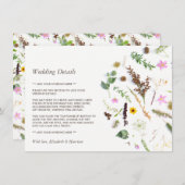 シンプルエレガント植物野結婚花詳細 エンクロージャーカード (正面/裏面)