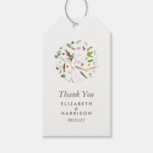 シンプルエレガント植物野結婚花 ギフトタグ (正面)