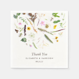 シンプルエレガント植物野結婚花 スタンダードカクテルナプキン