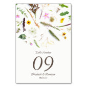 シンプルエレガント植物野結婚花 テーブルナンバー (裏面)