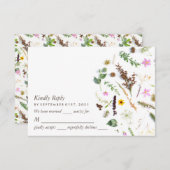 シンプルエレガント植物野結婚花 出欠カード (正面/裏面)