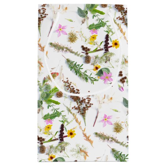 シンプルエレガント植物野花結婚式の引き出物 スモールペーパーバッグ (裏面)