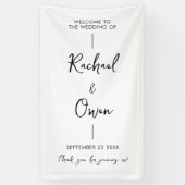 シンプルエレガント歓迎結婚 横断幕 (縦)