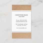 シンプルエレガント段ボール(印刷)白ストライプ 名刺 (正面)