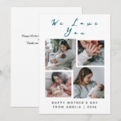 シンプルエレガント母の日の写真コラージュ シーズンカード (正面/裏面)