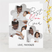 シンプルエレガント母の日パズル写真コラージュ カード (黄色い花)